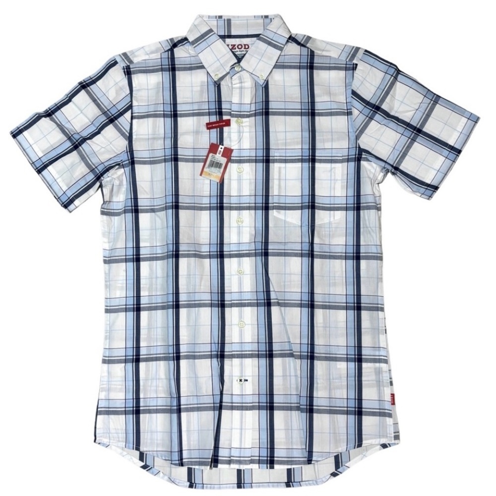 Izod Button Shirt‎ Size Small Plaid Light Weight Essential Poplin Spring Summer